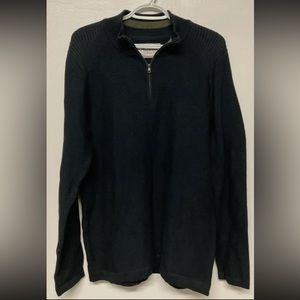 Flag & Anthem Mens 1/4 Zip Sweater Pullover Medium Black Mid-Weight Long Sleeve